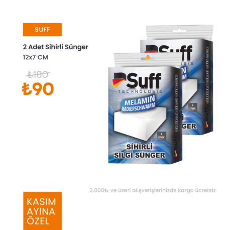 Suff 2  Adet Sihirli Silgi Sünger Nano Kalite