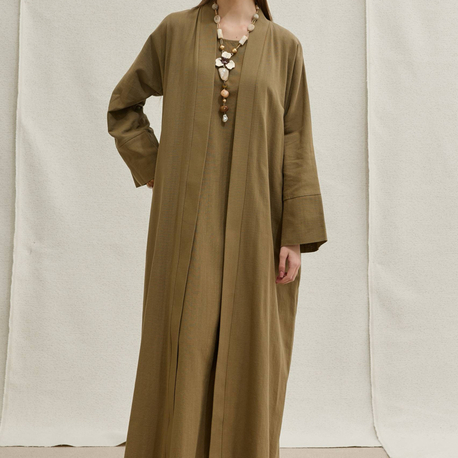 Soft İkili Abaya Takım Haki