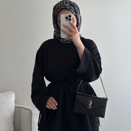 Yandan Yırtmaçlı Sweat Siyah