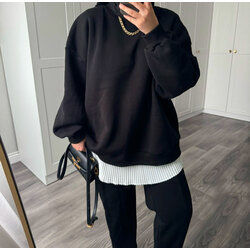 Oversize 3 iplik takım Siyah