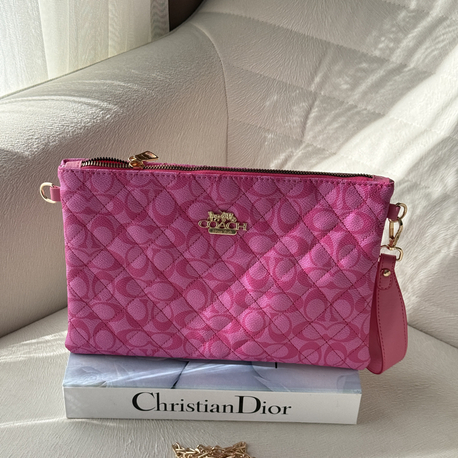 Coach Clutch Pembe çanta 