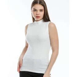 Sıfır Kol Yarım Boğazlı Body