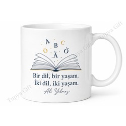 Almanca Öğretmenine Hediye Kişiye Özel Baskılı Kupa Bardak İsimli