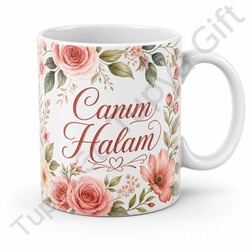 Halaya Hediye Kişiye Özel Baskılı Kupa Bardak Hala Hediyesi Özel Tasarım