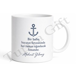 Baba İçin Özel Tasarım Seramik Baskılı Kupa Bardak Babalar Günü Hediyesi