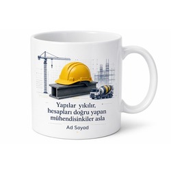 İnşaat Mühendisi Kupa Baret Şantiye Çelik Konstrüksiyon Hediye Bardak