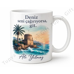 Antalya Temalı Kişiye Özel Baskılı Kupa Bardak Hediye