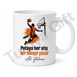 Basketbolcuya Hediye Kişiye Özel Baskılı Kupa Bardak Basketbol Hediyesi