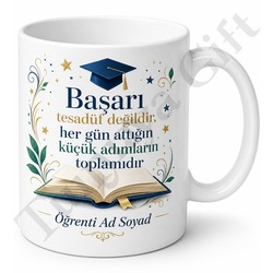 Takdir Belgesi Alan Öğrenciye Hediye Baskılı Kupa Bardak Özel Tasarım