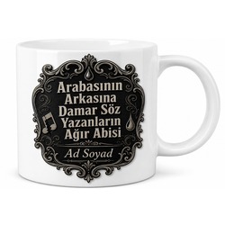 Arabasının Arkasına Müslüm Sözü Yazanlara Ağır Abi Arabesk Kupa Bardak Hediye
