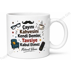 Amca İçin Esprili Baskılı Kupa Bardak Karışık Desenli Komik Hediye Amcaya Özel Tasarım