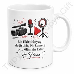 YouTuber Hediyesi Kişiye Özel Baskılı Kupa Bardak İçerik Üretici Hediye