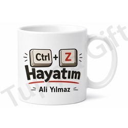 Ctrl Z Hayatım Yazılı Komik Baskılı Kupa Bardak Esprili Hediye