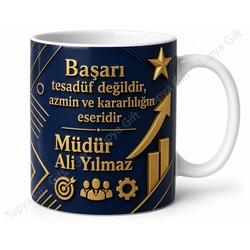 Terfi Hediyesi İsme Özel Baskılı Kupa Bardak Terfi Tebrik Hediyesi