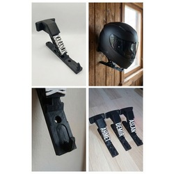 Motosiklet Kask Askısı Duvar Tipi İsme Özel Kişiye Özel Hediye Kask Tutucu Stand
