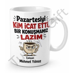Pazartesi Sendromu Yazılı Komik Baskılı Kupa Bardak Esprili Hediye