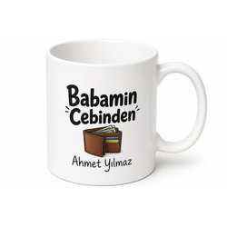 Babamın Cebinden Yazılı Esprili Kupa Bardak Babalar Günü Hediyesi
