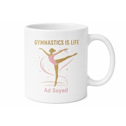 Gymnastics Is Life Temalı Jimnastik Kupası İngilizce Baskılı Hediye Çay Bardağı