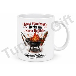 Mangal Ustası Baba Yazılı Eğlenceli Kupa Bardak Babalar Günü Hediye
