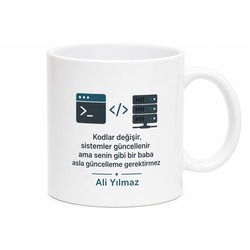 Admin Baba Yazılı Teknoloji Kupa Bardak Babalar Günü Hediyesi