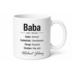 Baba Sözlüğü Yazılı Eğlenceli Kupa Bardak Babalar Günü Hediyesi