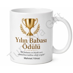 Yılın Babası Ödülü Kupa Tasarımlı Kupa Bardak Babalar Günü Hediye