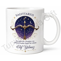 Yay Burcu Temalı Baskılı Kupa Bardak Astroloji Hediye Porselen Mug