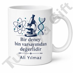 Bilim İnsanına Hediye Kişiye Özel Baskılı Kupa Bardak Bilim Temalı