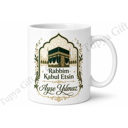 Hac Hediyesi Kişiye Özel Baskılı Kupa Bardak İsimli Dini Hediye
