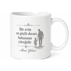 Yuvamızın Güvencesi Baba Yazılı Kupa Bardak Babalar Günü Hediyesi