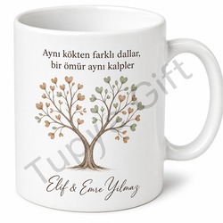 Kardeşler İçin İkili Kupa Bardak Seti Özel Baskılı Hediye