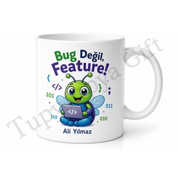 Bug Yazılı Komik Programcı Kupası Baskılı Bardak Yazılımcı Hediye Mug