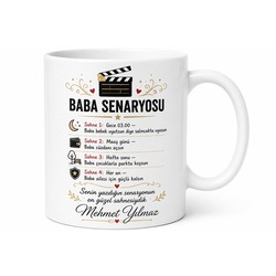 Baba Senaryosu Yazılı Eğlenceli Kupa Bardak Babalar Günü Hediye