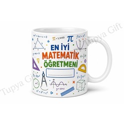 Matematik Öğretmenine Hediye İsimli Baskılı Kupa Bardak Öğretmenler Günü Hediyesi