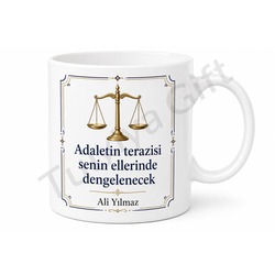 Hukuk Öğrencisine Hediye Kişiye Özel Baskılı Kupa Bardak Hukuk Fakültesi Hediye