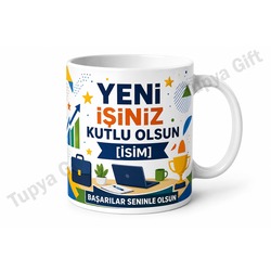 Yeni İş Tebrik Hediyesi İsme Özel Baskılı Motivasyon Kupa Bardak