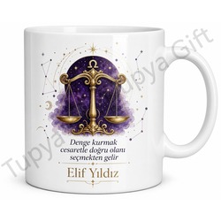 Terazi Burcu Temalı Baskılı Kupa Bardak Hediye Astroloji Burç Kupası