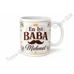 Babaya Hediye İsme Özel Sublimation Kupa Bardak Babalar Günü Hediyesi