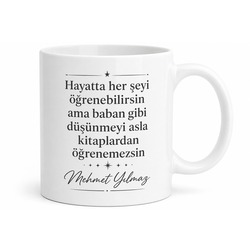 Babalık Dersleri Yazılı Kupa Bardak Babalar Günü Özel Hediye Baskılı
