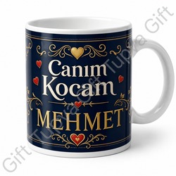 Kocaya Hediye İsme Özel Sublimation Kupa Bardak Eşe Özel Baskılı Mug