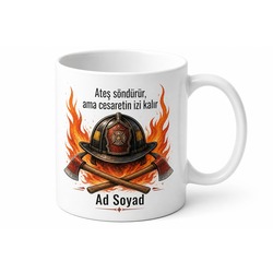 Can Kurtaran Melek İtfaiye Eri Hediye Seramik Kupa Bardak Özel Tasarım