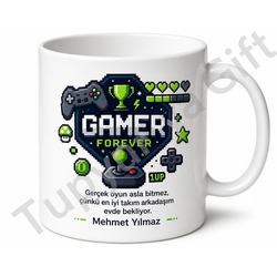 Gamer Baba Yazılı Oyun Temalı Kupa Bardak Babalar Günü Hediyesi