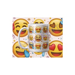 Emoji Desenli Eğlenceli Kahve Kupası - Gülümsemenizi Tamamlayacak Renkli Tasarım