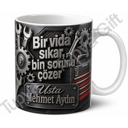 Tamirciye Hediye Kişiye Özel Baskılı Kupa Bardak Tamir Ustası Hediye
