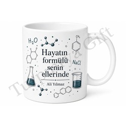 Kimya Formülü Temalı Baskılı Kupa Bardak Hediye Kimyager Kimya Öğretmeni