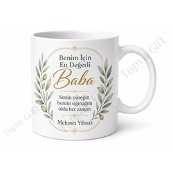 Benim İçin En Değerli Baba Yazılı Kupa Bardak Babalar Günü Hediye