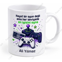 Oyun Kolu Temalı Kişiye Özel Baskılı Kupa Bardak Gamer Hediye