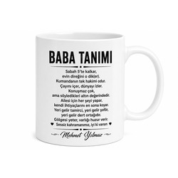 Baba Tanımı Yazılı Komik Kupa Bardak Babalar Günü Hediyesi Özel Tasarım