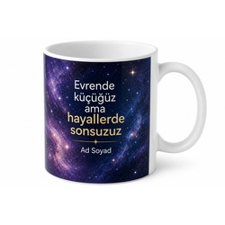 Astrocore Uzay Yıldız Estetiği Galaksi Desenli Şık Kupa Bardak Hediye