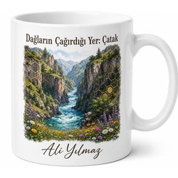 Van Çatak Sarp Kayalıklar Bal Diyarı Rafting Macerası Dağ Havası Kupa Bardak Hediye